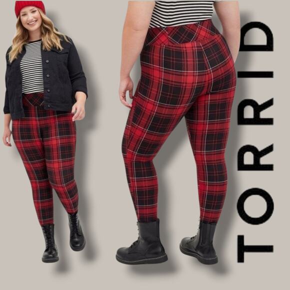 Torrid Women’s Plus Size Red Plaid Pixie Cropped Pants Size 2X NWT - Picture 8 of 9